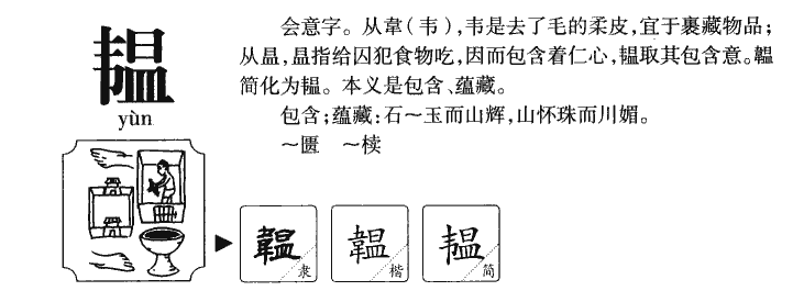 韫字字源字典