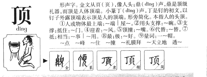 顶字字源字典