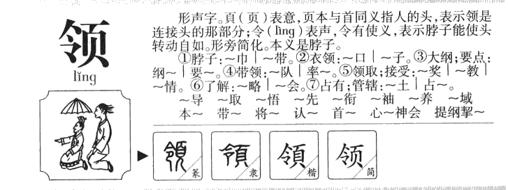 领字字源字典