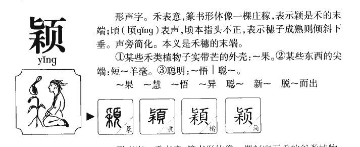 颖字字源字典