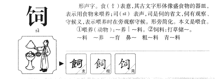 饲字字源字典