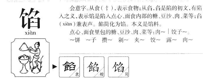 馅字字源字典