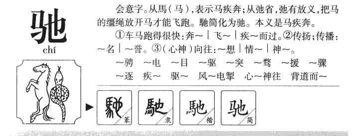 驰字字源字典