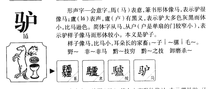 驴字字源字典