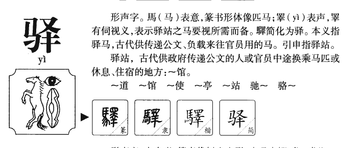 驿字字源字典