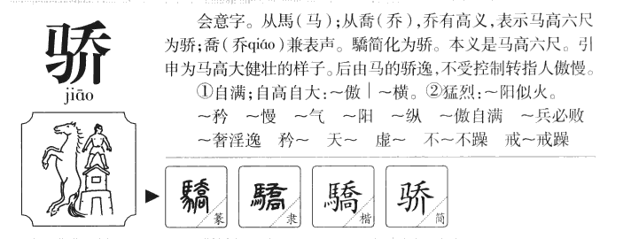 骄字字源字典