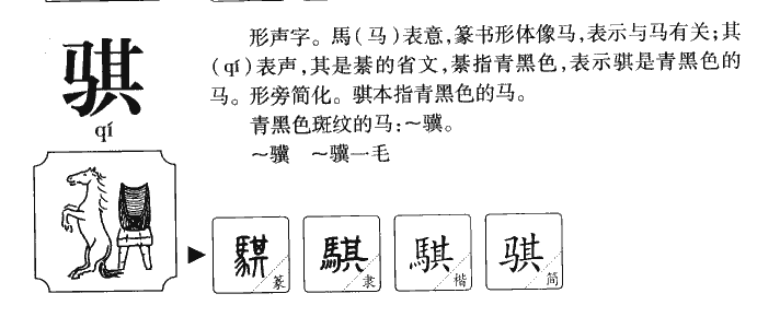 骐字字源字典