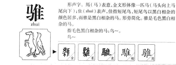 骓字字源字典