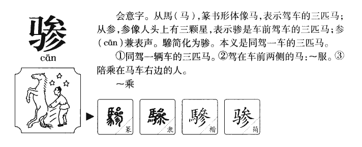 骖字字源字典