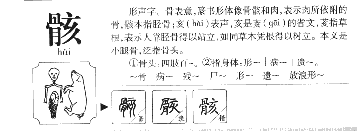 骸字字源字典