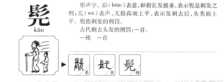 髡字字源字典