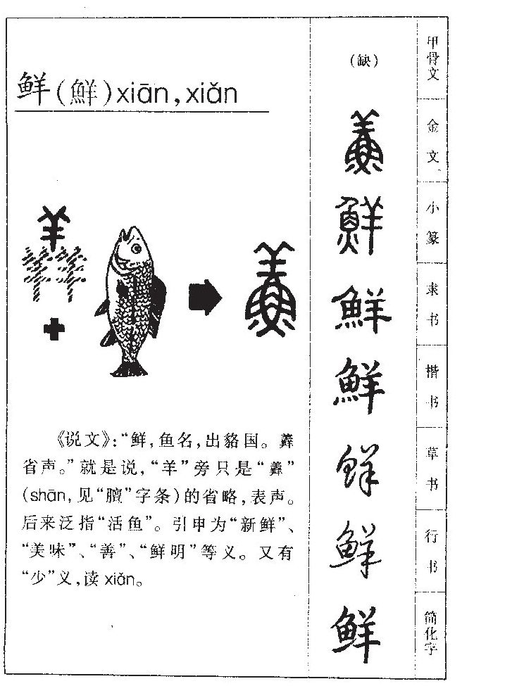 鲜字字源字典