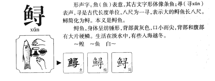 鲟字字源字典