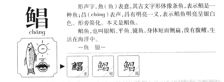 鲳字字源字典