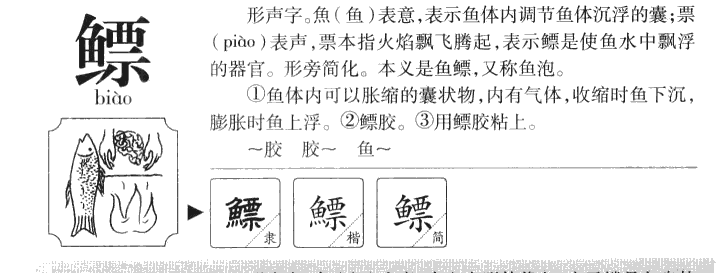 鳔字字源字典