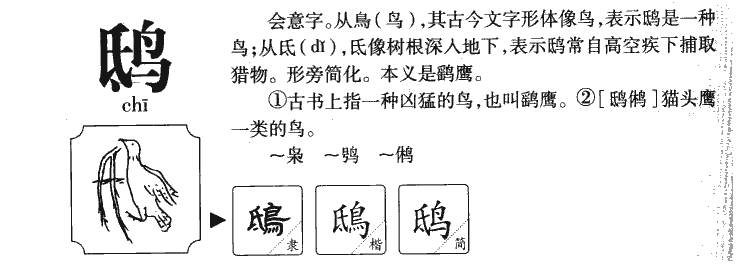 鸱字字源字典