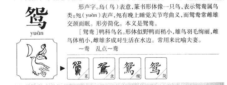 鸳字字源字典