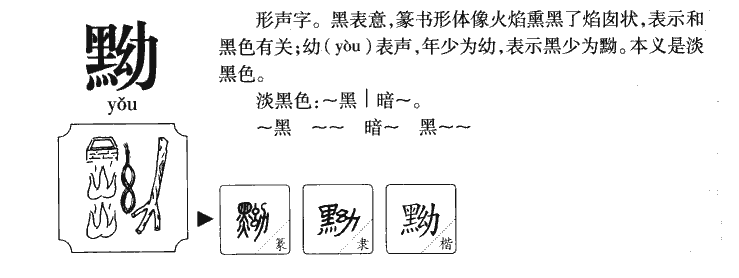 黝字字源字典