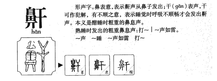 鼾字字源字典